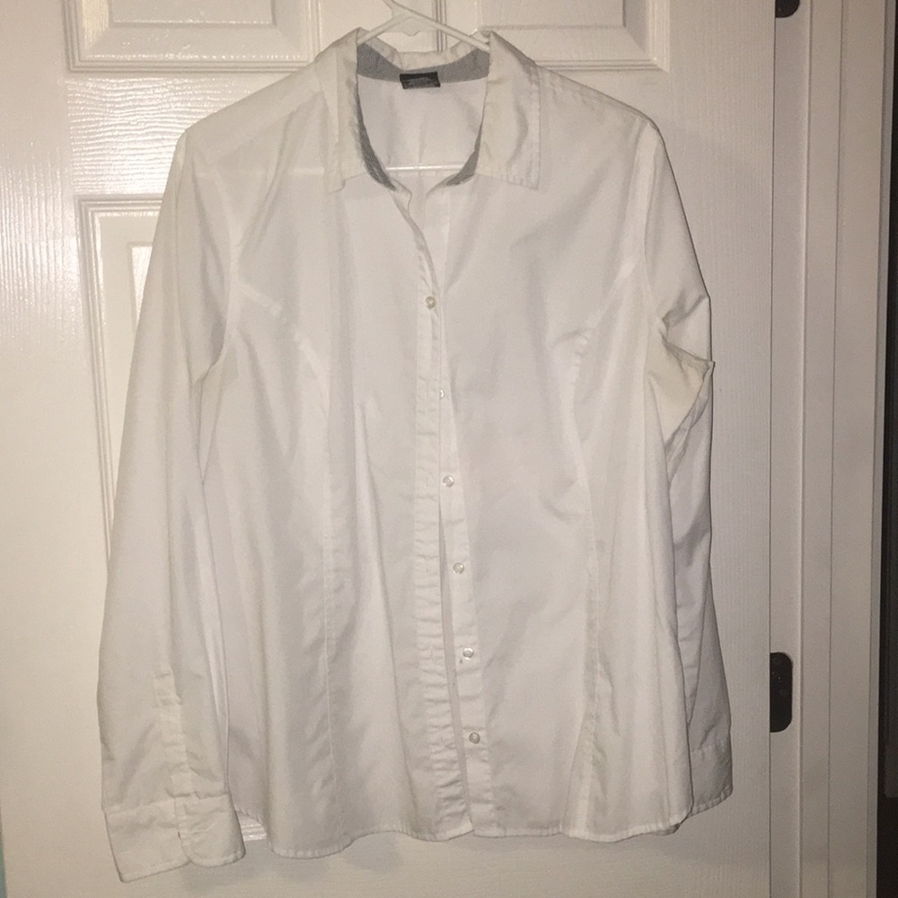White George white button up collard long sleeve